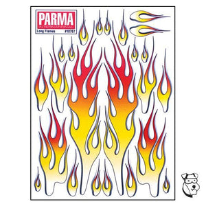 1/10 PARMA Long Flames Sticker Sheet - 6"x8" Self Adhesive PAR10767