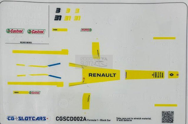CG Slotcars Formel 1 Aufkleber CGSCD002A