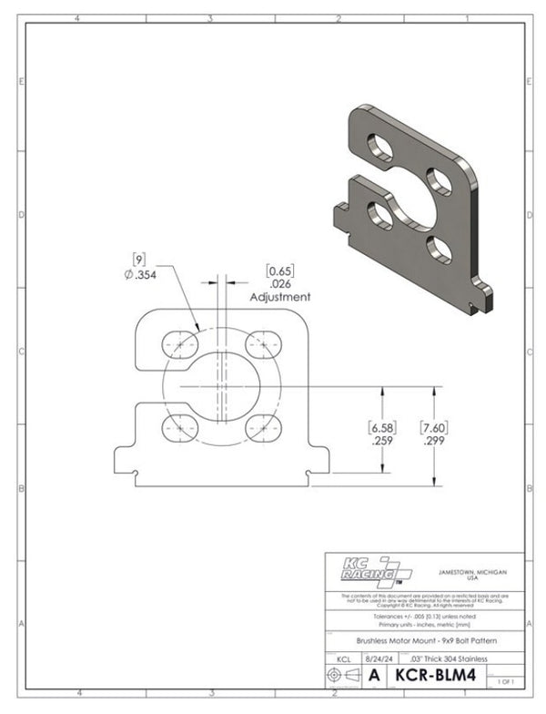 KC Racing Brushless Motor Mount KCR-BLM4
