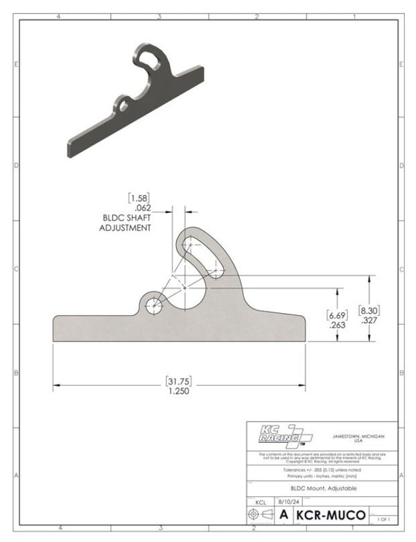 KC Racing Brushless Motor Mount KCR-MUCO