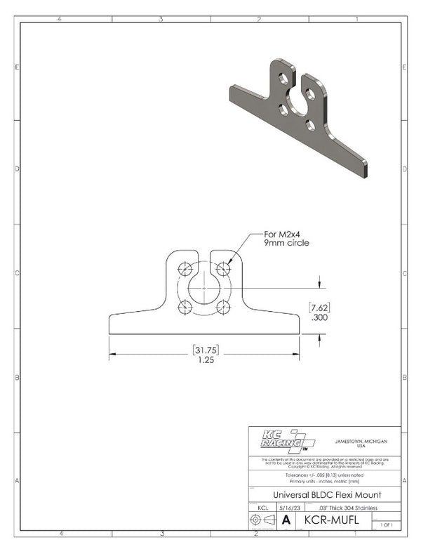 KC Racing Brushless Motor Mount KCR-MUFL