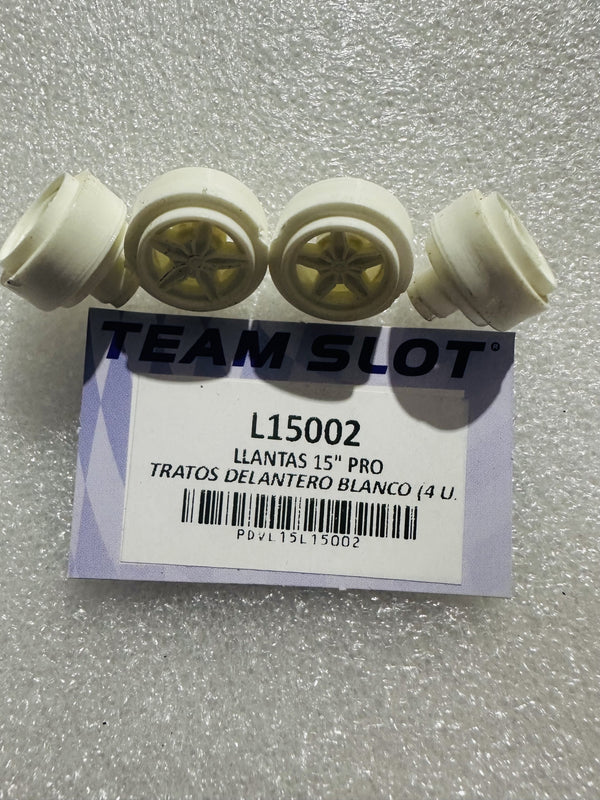 TeamSlot Plastic Wheels x4 White L15002
