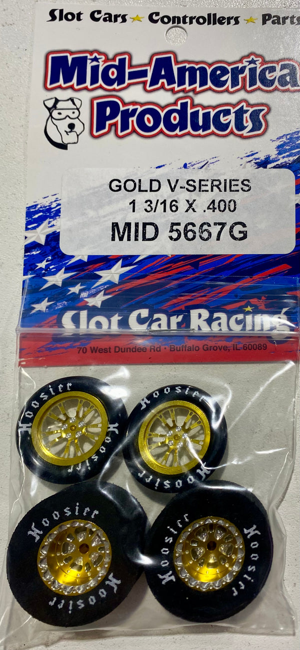 Mid America 1 3/16 x 0.400 GOLD V Series Wheel Set MID5667G