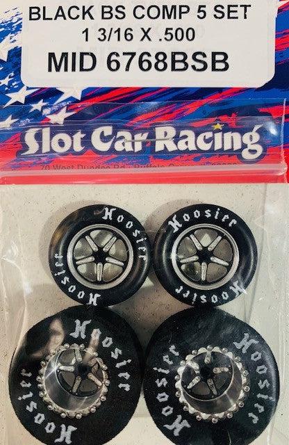 Mid America 1 3/16 x 0.500 BS Comp 5 Wheel Set Black MID6768BSB