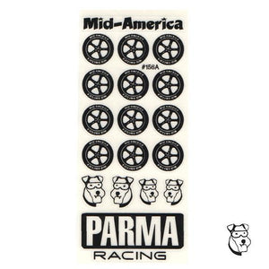 Mid America 1/32 Front Wheel Stickers 6 Pair MID156A