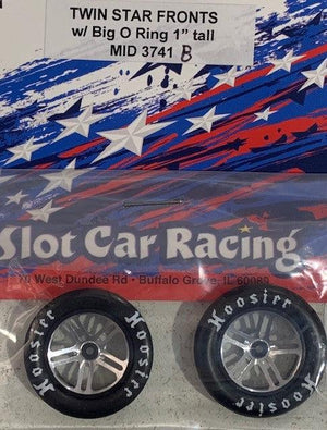 Mid America Black Twin Star Front 1" Drag Wheels MID3741B