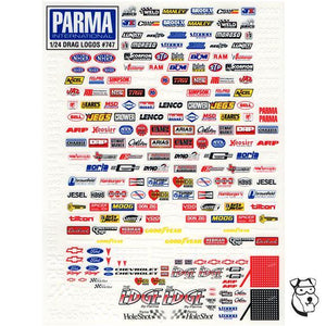 1/24 PARMA Drag Car Logos self adhesive PAR747