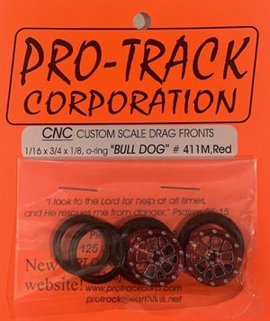 Pro Track Corporation 3/4" CNC Bull Dog Front Wheels 411M Red