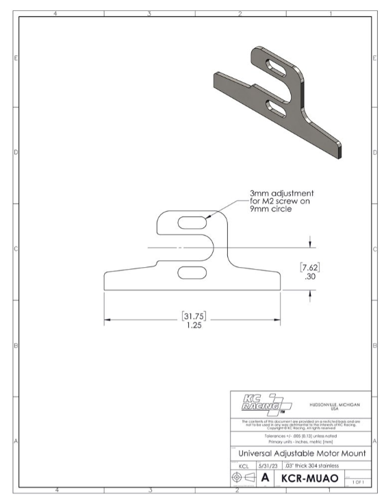 KC Racing Universal Brushless Motor Mount KCR-MUAO
