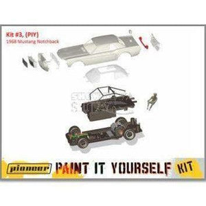 Pioneer Kit3 1968 Mustang Race Car - Paint yourself Kit-Slot Cars-Pioneer-Show Us Ya Slotz