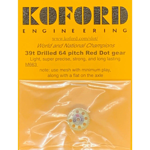 Koford Red Dot Drilled Gear 39T x 3/32 64P M663-39