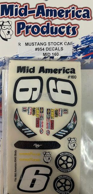 Mid America Mustang Stock Car #945 Decals MID160
