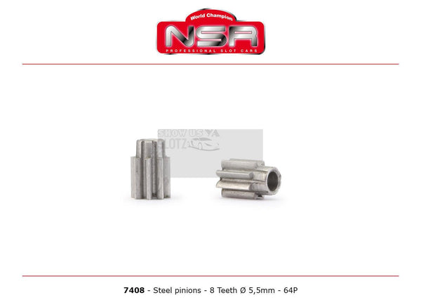 NSR7408 Hard Steel Pinion 8T N7408
