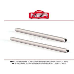 NSR4871 3/32 Racing Axle 49mm Drilled and Non Magnetic N4871