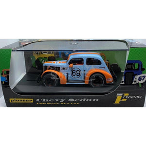 Pioneer P062 1937 Chevy Sedan Legends Racer Gulf Light Blue No69-Slot Cars-Pioneer-Show Us Ya Slotz