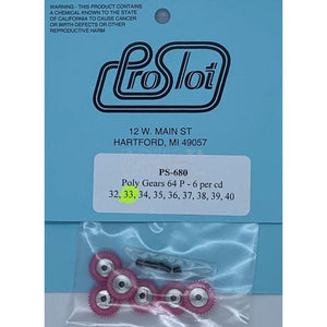 ProSlot Polymer Gears 64 Pitch 33T PS-680-Motors Etc.-ProSlot-Show Us Ya Slotz