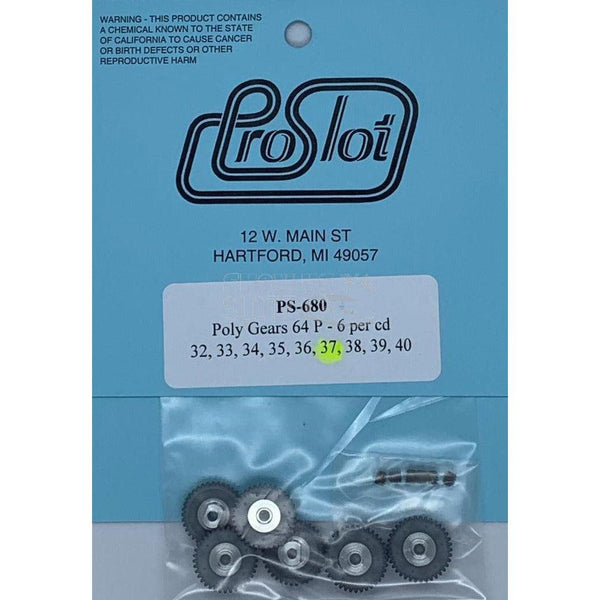 ProSlot Polymer Gears 64 Pitch 37T PS-680-Motors Etc.-ProSlot-Show Us Ya Slotz